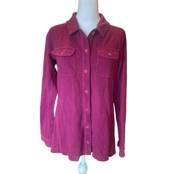 Duluth Trading Company Henley Button Down Shirt Jacket Womens Size Small - Picture 1 of 9